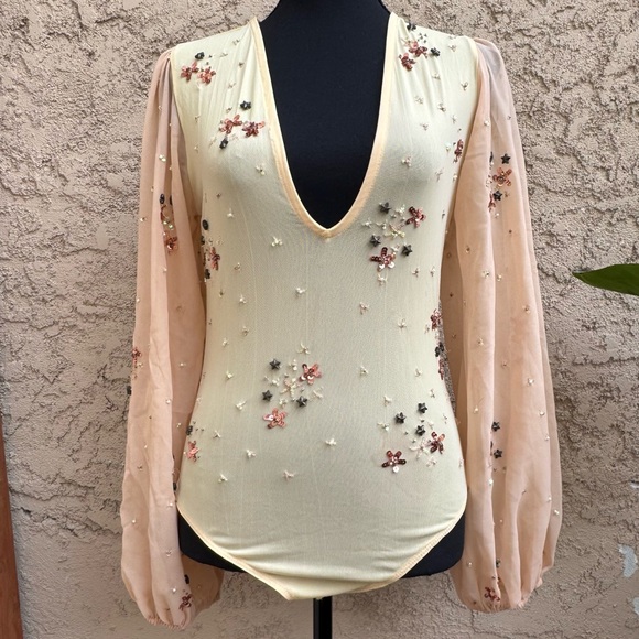 Intimately Free People Siren Song Bejeweled Mesh Bodysuit - Picture 4 of 14